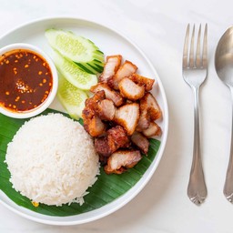 ข้าวหมูสามชั้นทอด
