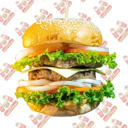 ดับเบิ้ลเบอร์เกอร์หมู+ชีสแผ่น