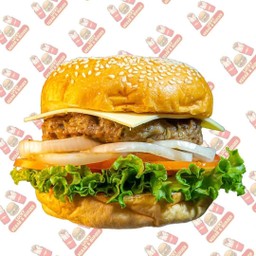 เบอร์เกอร์หมู+ชืสแผ่น