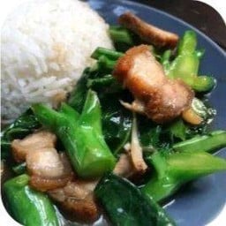 ข้าวคะน้าหมูกรอบ