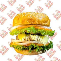 ดับเบิ้ลเบอร์เกอร์หมู+ชีสเชเดอร์