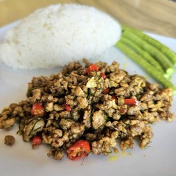 ข้าว คั่วกลิ้งหมูสับ