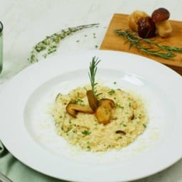 Risotto Porcini Mushroom with Truffle Oil and Parmesan Cheese