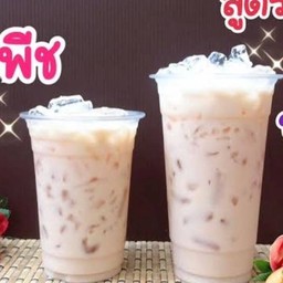 นมสดพีชเย็น