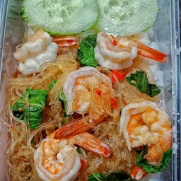 ข้าวกระเพราวุ้นเส้น