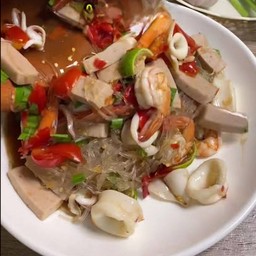 ตำวุ้นเส้นทะเล(กุ้ง,หมึก)