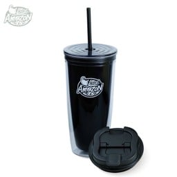 Café Amazon 2in1 Tumbler แก้วพลาสติกสองชั้น ขนาด 22 ออนซ์ สีดำ
