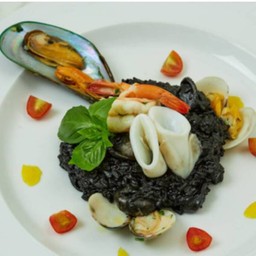 Risotto Nero with Seafood and Squid ink