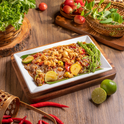 ตำเส้นเล็ก Traditional noodle Somtam 泰式河粉青木瓜沙拉