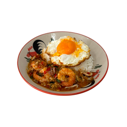 [อร่อยซ่ากับโค้ก] ข้าวกะเพราทะเล +  โค้ก ออริจินัล (ขวด)
