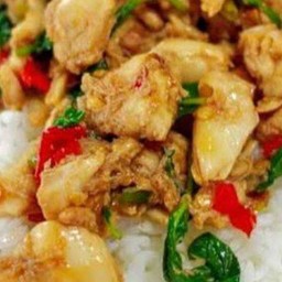 ข้าวกระเพราไก่ชิ้น