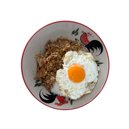 ข้าวหมูสับทอดกระเทียม
