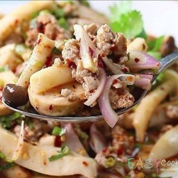 ลาบเห็ดหมูสับ