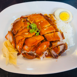 ข้าวหมูแดง+หมูกรอบ