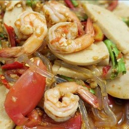 ตำเส้นแก้วทะเล(กุ้ง,หมึก)