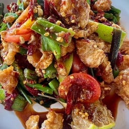 ตำปลาร้าแคปหมู