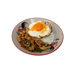 [อร่อยซ่ากับโค้ก] ข้าวกะเพราไก่ +  โค้ก ออริจินัล (ขวด)