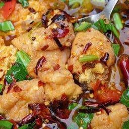 ต้มยำไข่เจียวหมูสับ+ข้าว