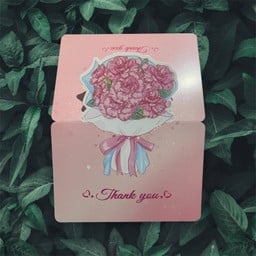 Thank you Gard Pink การ์ดขอบคุณสีชมพู
