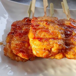 หมูปิ้งนมสด+หมูโบรานbyภัชชาวดี ตลาดหน้าวัดธรรมสุขใจ (เช้า)