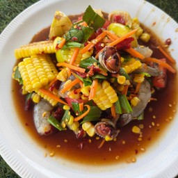 ตำข้าวโพดกุ้งสด+หอยแครง