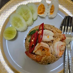ข้าวผัดน้ำพริกกุ้งสด