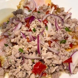 ยำไข่เป็ดดาวใส่หมูสับล้น