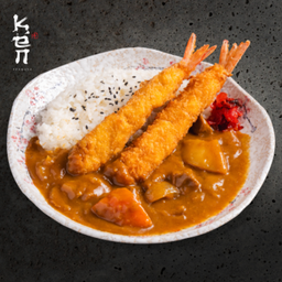 ข้าวแกงกะหรี่กุ้งทอด