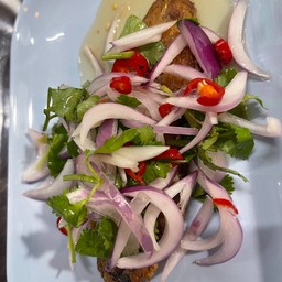 ยำปลาอินทรีย์เค็ม