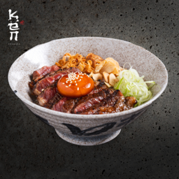 ข้าวหน้าเนื้อย่างไข่ดองโชยุ