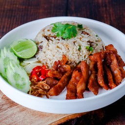 ข้าวผัดมันเนื้อ+เนื้อเค็ม