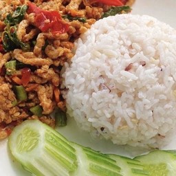 ข้าวกะเพราหมูสับ (เจ)