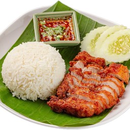 ข้าวหน้าหมูสามชั้นทอด