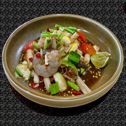 ตำไหลบัวกุ้งสด | Som Tum With Lotus Stem & Fresh Shrimp | 莲藕茎鲜虾木瓜沙拉