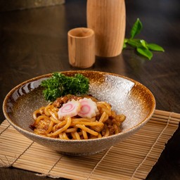 อูด้งผัดซอสหมูคัลบี้ เด็กทานได้