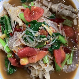 ตำเส้นเล็กตีนไก่กุ้งสด