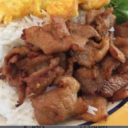 ข้าวหมูทอดกระเทียม(กรอบ)ไข่เจียว
