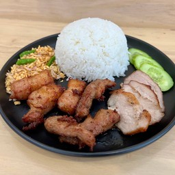 ข้่าว+หมูทอดรวม