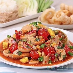 ยำหมูยอไข่แดงเค็ม