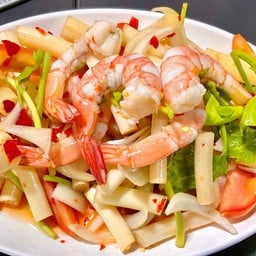 ยำไหลบัวกุ้งสุก