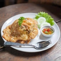 ข้าวหน้าไข่เจียวกุ้ง