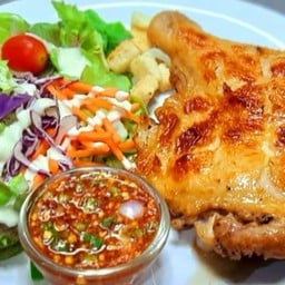 สเต็กไก่น้ำจิ้มแจ่ว