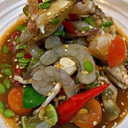 ตำลาวกุ้งสด