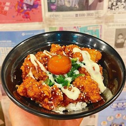 ข้าวไก่ทอดเกาหลีมาโยร่าไข่ดองซีอิ๊ว