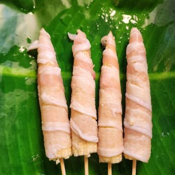 ข้าวโพดอ่อนพันหมูสามชั้น