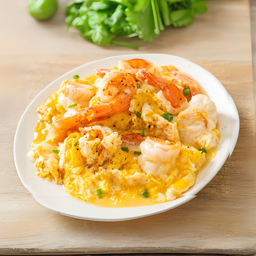 ไข่ข้นกุ้งกระเทียมพริกไทย