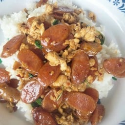 ข้าว+กระเพราไก่เชียงไก่สับ