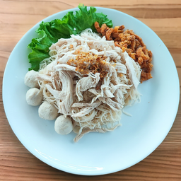 หมี่ไก่ฉีก+ลูกชิ้น