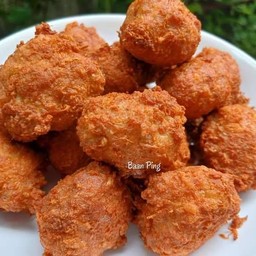 หมูสับทอด ราดข้าว