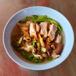 ต้มเลือดหมู+หมูกรอบ